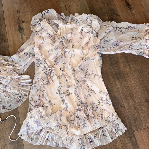 Zimmermann Romper Cream and Gray Fabric with Subtle Blue Accents - Picture 1 of 9